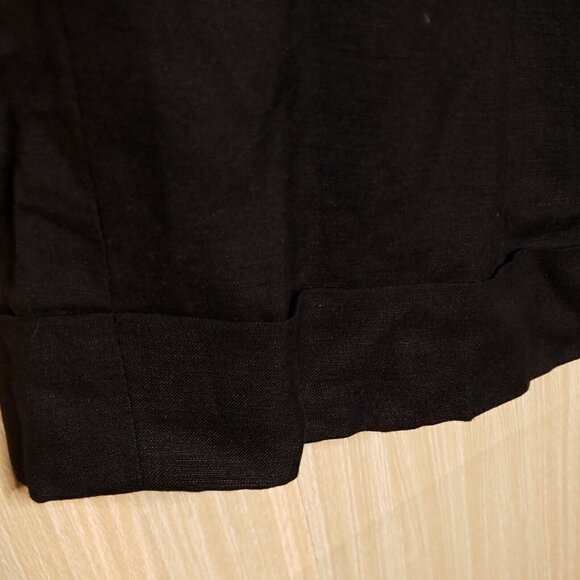 Larry Levine Womens Black Linen Blend Wide Leg Capri Pants 12 - Picture 6 of 10